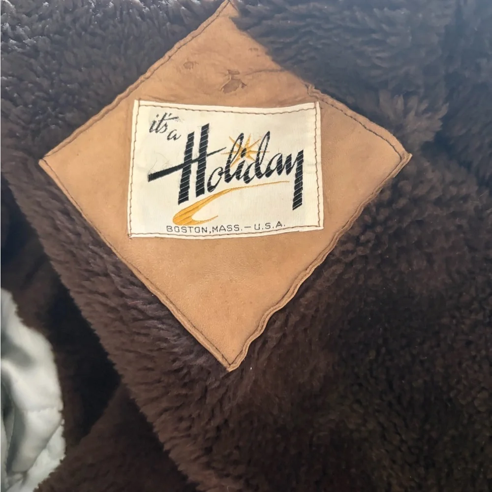 Vintage Holiday Suede & Shearling Coat | Treated Suede | Boston, Mass.
